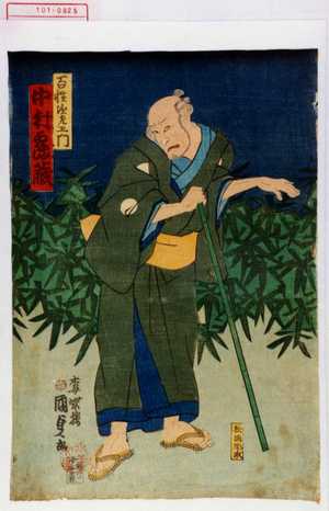 Utagawa Kunisada II: 「百性次左衛門 中村鶴蔵」 - Waseda University Theatre Museum