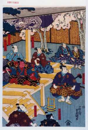 Utagawa Toyokuni III, 歌川豊国〈3〉 (豊国〈3〉)による浮世絵「「歌山平馬」「佐東図書」「横山三郎」「風間八郎正国」「田辺平八郎長為」「池の庄司助長」」