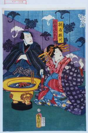 Utagawa Toyokuni III, 歌川豊国〈3〉 (豊国〈3〉)による浮世絵「「槌屋梅川」「槌屋次右衛門」」