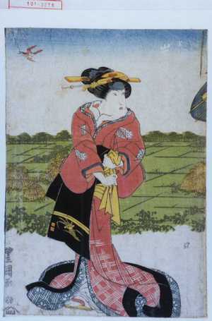 Utagawa Toyokuni I: 「半兵衛妻お千代 岩井粂三郎」 - Waseda University Theatre Museum
