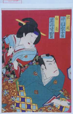 Toyohara Kunichika: 「祐道 中村宗十郎」「白菊 岩井半四郎」 - Waseda University Theatre Museum