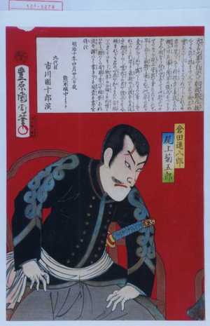 Toyohara Kunichika: 「倉田進八郎 尾上菊五郎」 - Waseda University Theatre Museum