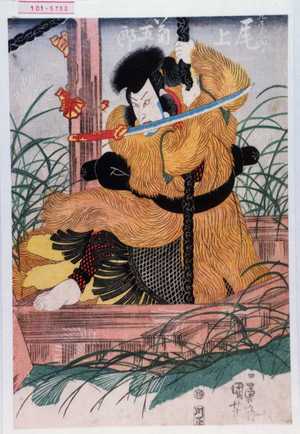 Utagawa Kuniyoshi: 「九尾太郎 尾上菊五郎」 - Waseda University Theatre Museum