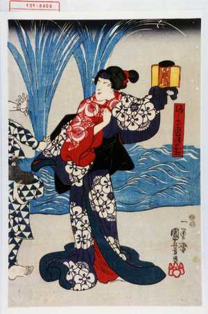 Utagawa Kuniyoshi: 「渡し守五百崎のお松」 - Waseda University Theatre Museum