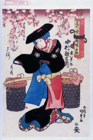 Utagawa Kunisada: 「東八景ノ内 中村歌右衛門」「花を移両国の夕照」 - Waseda University Theatre Museum