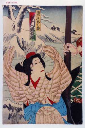 Toyohara Kunichika: 「鶴の化身千歳 沢村源之助」 - Waseda University Theatre Museum