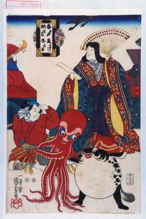 Utagawa Kuniyoshi: 「春 手習子 夏 りやうし 秋 紫式部 冬 花車」 - Waseda University Theatre Museum