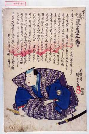 Utagawa Kunisada: 「下り 坂東彦三郎」 - Waseda University Theatre Museum