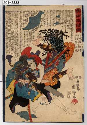 関斎による浮世絵「「英雄組討鑑」」