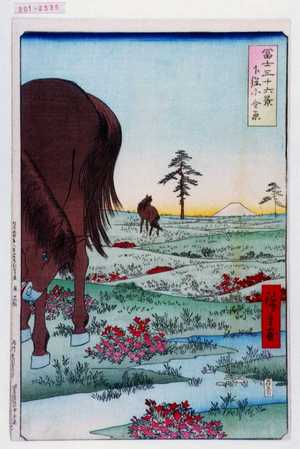 Utagawa Hiroshige, 歌川広重 (広重)による浮世絵「「冨士三十六景 下総古金原」」