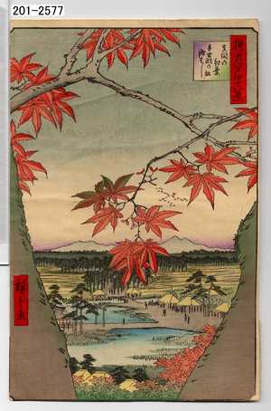 Utagawa Hiroshige: 「撰出江戸四十八景」「真間の紅葉手古那の社継はし」 - Waseda University Theatre Museum