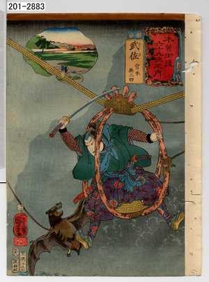 Utagawa Kuniyoshi: 「木曽街道六十九次之内」「武佐 宮本無三四」 - Waseda University Theatre Museum