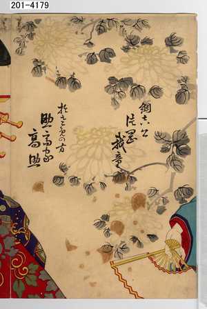 Toyohara Kunichika: 「綱吉公 片岡我童」「おさめの方 助高屋高助」 - Waseda University Theatre Museum