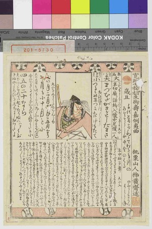 Utagawa Toyokuni I: 「寛政七稔相生街寿嘉例夷曲」 - Waseda University Theatre Museum