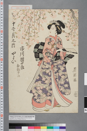 Utagawa Toyokuni I: 「十二ヶ月之内 やよい 市川団十郎 相勤申候」 - Waseda University Theatre Museum