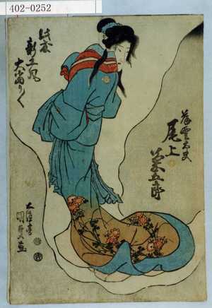 Utagawa Kunisada: 「薄雲太夫 尾上菊五郎」「此度新工夫大当り／＼」 - Waseda University Theatre Museum