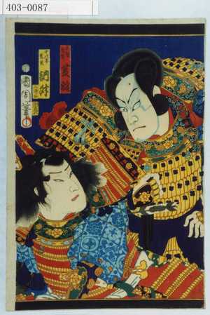 Toyohara Kunichika: 「武智光秀 芝翫」「十次郎光長 訥升」 - Waseda University Theatre Museum