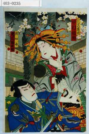 Toyohara Kunichika: 「けいせい葛城 中村福助」「鉄心斎 市川猿之助」 - Waseda University Theatre Museum