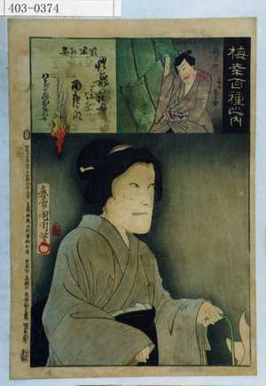 Toyohara Kunichika: 「梅幸百種之内」「お米の霊」「新三郎 尾上菊之助」 - Waseda University Theatre Museum