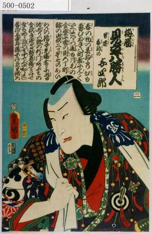 Utagawa Kunisada: 「梅暦 見立八勝人」「男達春駒の与四郎」 - Waseda University Theatre Museum