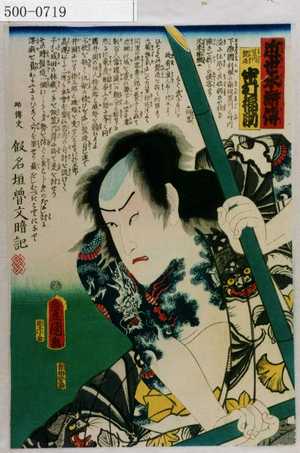 Utagawa Kunisada: 「近世水滸伝」「笠川髭造 中村福助」 - Waseda University Theatre Museum