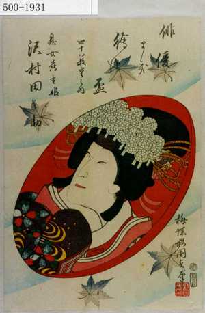Utagawa Kunisada II: 「俳優まき絵の盃 四十八枚重之内」「息女薄雪姫 沢村田之助」 - Waseda University Theatre Museum