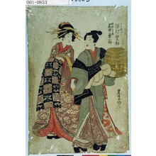 Utagawa Toyokuni I: 「白井権八 沢村田之助」「新造八重梅 岩井粂三郎」 - Waseda University Theatre Museum