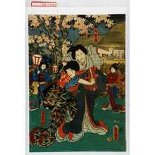 Utagawa Toyokuni III, 歌川豊国〈3〉 (豊国〈3〉)创作的日本版画《「局岩藤」「召仕お初」》