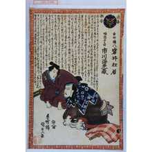 Utagawa Kunisada II: 「追善狂言」「白井権八 岩井杜若」「幡隨長兵衛 市川海老蔵」 - Waseda University Theatre Museum