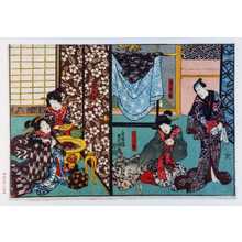 Utagawa Toyokuni III, 歌川豊国〈3〉 (豊国〈3〉)による浮世絵「「時次郎」「うら里」「哥女里」」