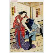 Utagawa Toyokuni III, 歌川豊国〈3〉 (豊国〈3〉)による浮世絵「「棟梁勝蔵 中村勝五郎」「橋本屋白糸 岩井粂三郎」」