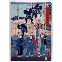 Estampe japonaise "「江戸花市街建前」" par Utagawa Toyokuni III, 歌川豊国〈3〉 (豊国〈3〉)