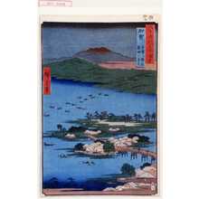 Utagawa Hiroshige, 歌川広重 (広重〈1〉)による浮世絵「「六十余州名所図会」「加賀 金沢八勝之内蓮湖の漁火」」