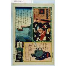 Utagawa Kunisada: 「江戸の花名勝会」「三番組 ゆ」「袖の浦の順風」「袖の浦」「荒獅子男之助 市川海老蔵」 - Waseda University Theatre Museum