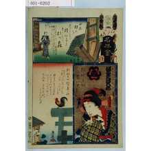 Utagawa Kunisada: 「江戸の花名勝会」「一番組 は」「杉の森」「新材木町杉の森の社」「白木やおこま 坂東三津五郎」 - Waseda University Theatre Museum