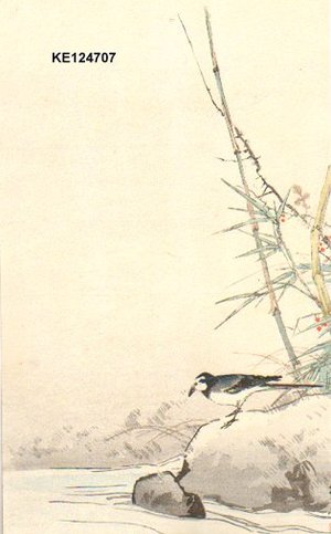 Matsubayashi, Keigetsu: Java sparrow in spring - Asian Collection Internet Auction