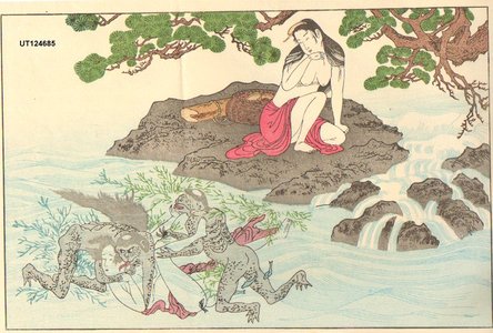 Kitagawa Utamaro: AWABI divers attacked by KAPPAS - Asian Collection Internet Auction