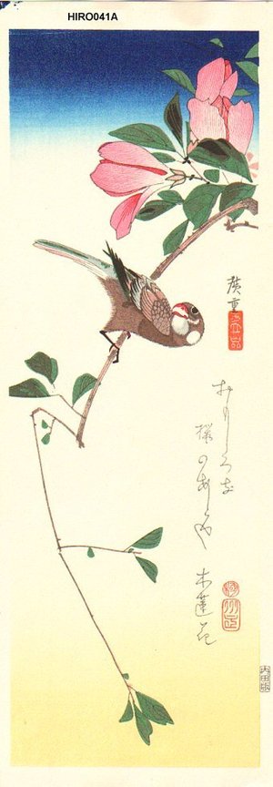 Utagawa Hiroshige: Parakeet and Magnolia - Asian Collection Internet Auction