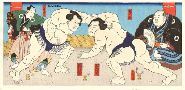 歌川国貞: Sumo match - Asian Collection Internet Auction