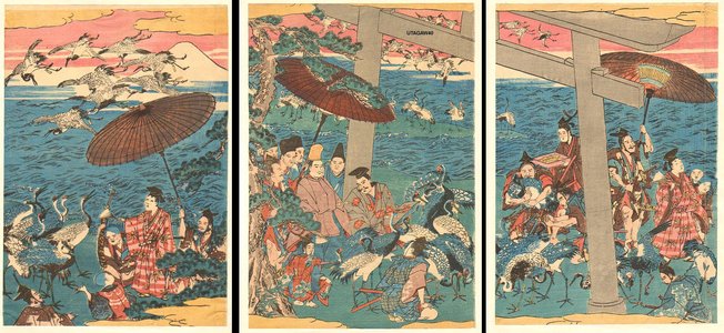 Utagawa School: Daimyo procession - Asian Collection Internet Auction