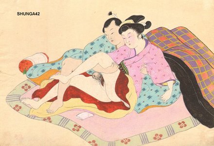 Not signed: Couple on futon - Asian Collection Internet Auction
