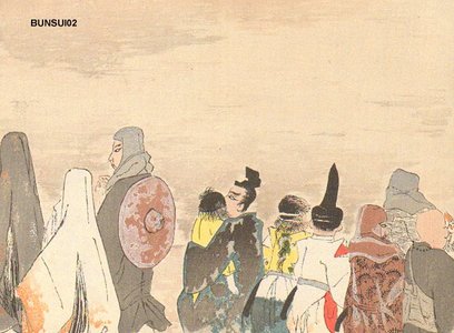 Sakakibara, Bunsui: Courtiers and priests - Asian Collection Internet Auction
