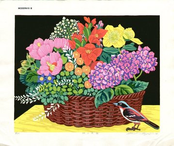 Hayashi, Waichi: Flower basket - Asian Collection Internet Auction