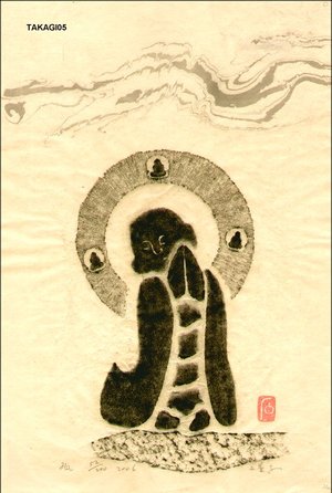Takagi, Syakudoji: Lonely, image of Jizo Buddha - Asian Collection Internet Auction