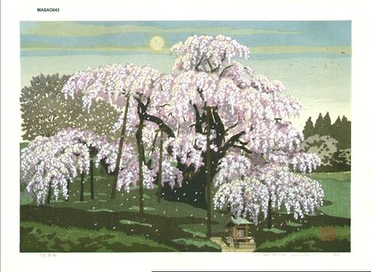 Ido, Masao: Moon and Cherry Blossoms - Asian Collection Internet Auction