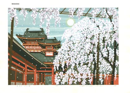 Ido, Masao: Snow, Moon, and Cherries at Kiyomizu - Asian Collection Internet Auction