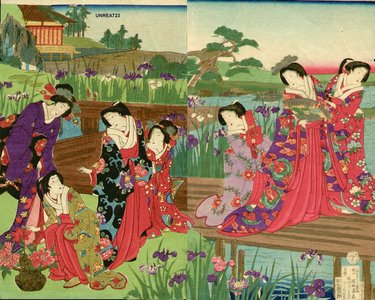 Not signed: Irises in royal garden - Asian Collection Internet Auction