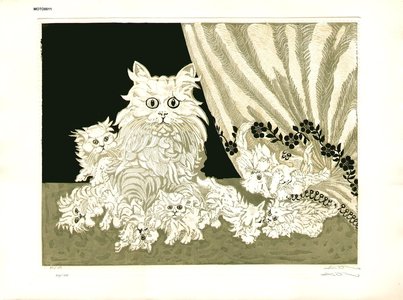 Oi, Motoi: Cat and 8 Kittens - Asian Collection Internet Auction