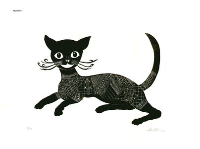 Oi, Motoi: Calligraphy Cat - Asian Collection Internet Auction