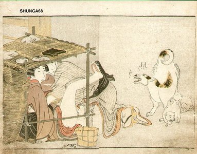 Kitagawa Utamaro: Two book pages - Asian Collection Internet Auction